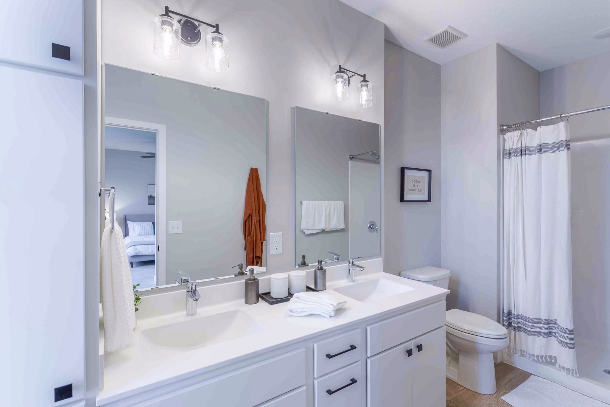 Spacious bathroom with modern fixtures at Summerwell Maple Grove Apartments