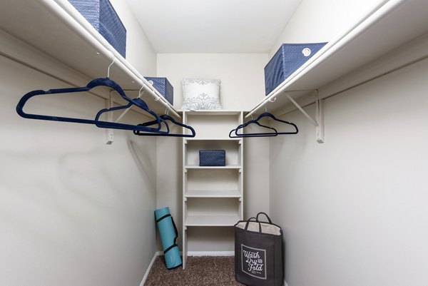 bedroom closet at Trillium Apartments