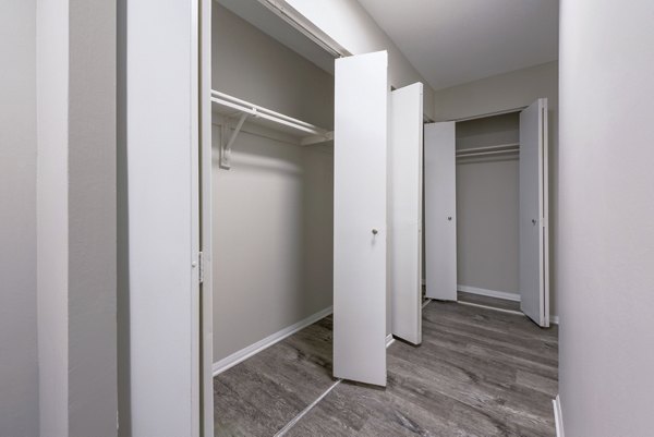 bedroom closet at Trillium Apartments