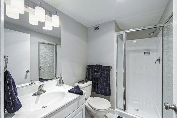 bathroom at Trillium Apartments