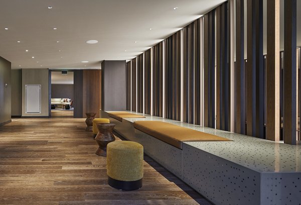 Clubhouse with contemporary design at Crossing DC Apartments, a luxury living community with premium amenities and social spaces
