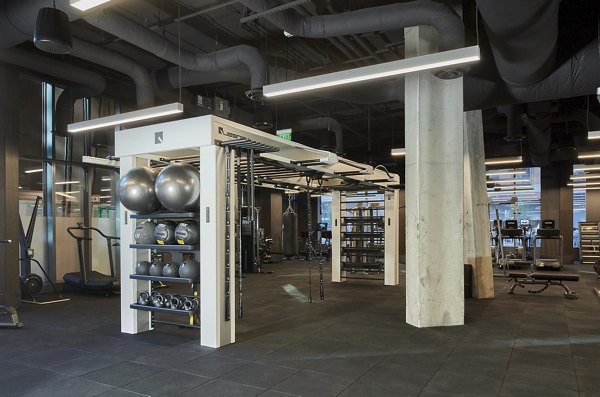 fitness center at Crossing DC Apartments