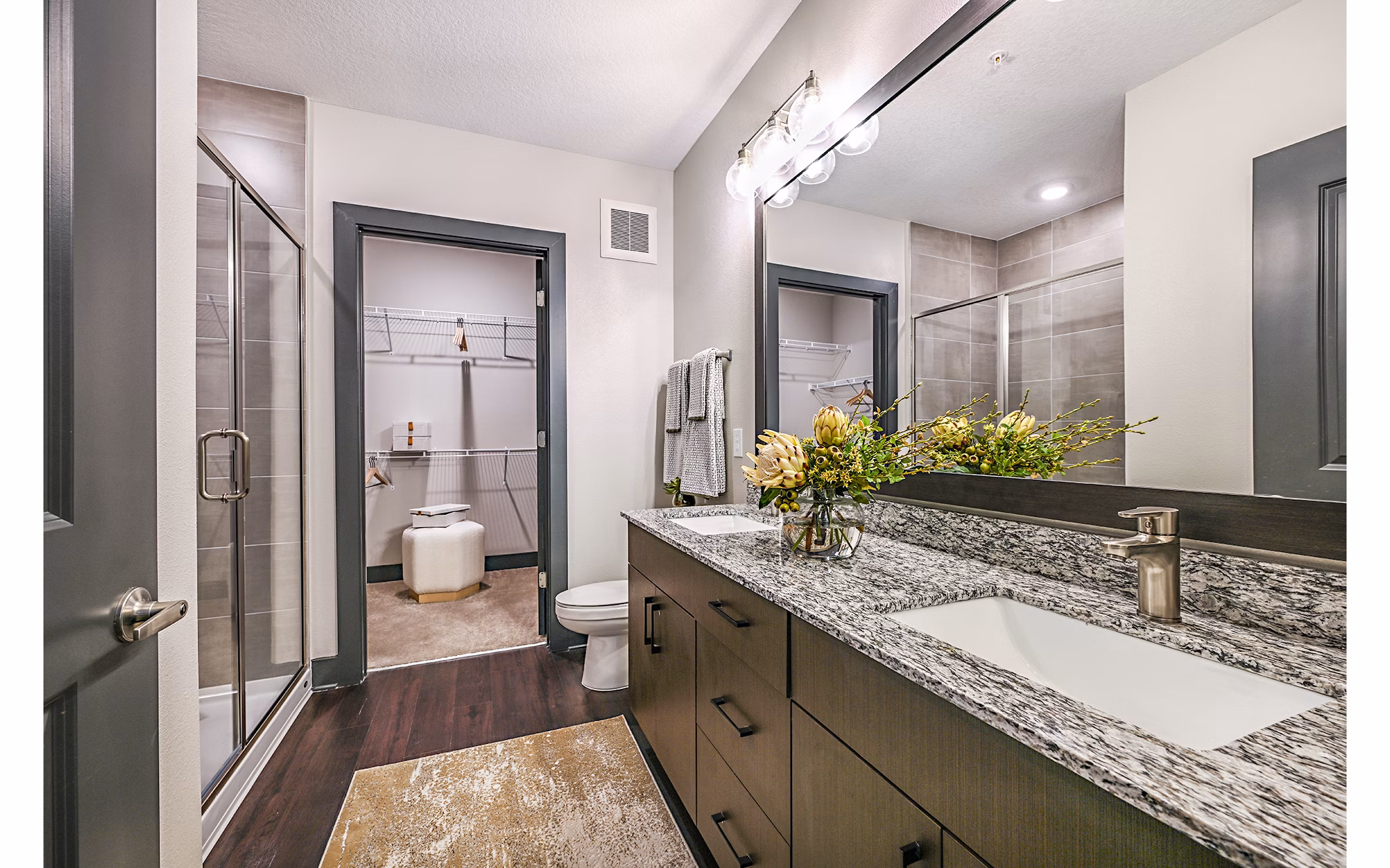 Elegant bathroom with modern fixtures at Presidium Park Apartments