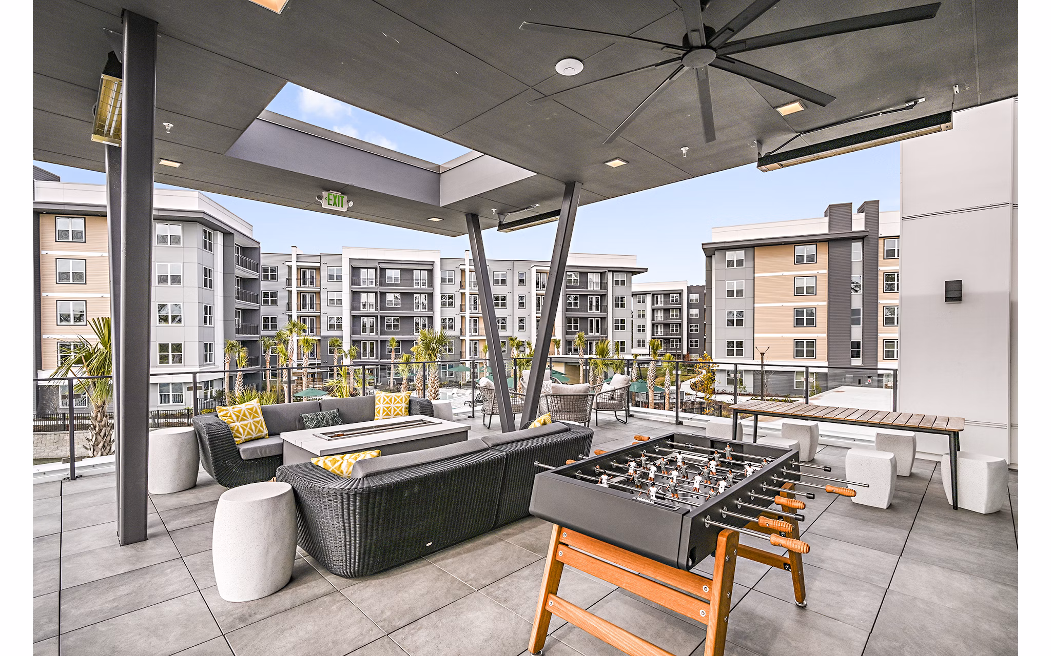 Cozy fire pit patio at Presidium Park Apartments
