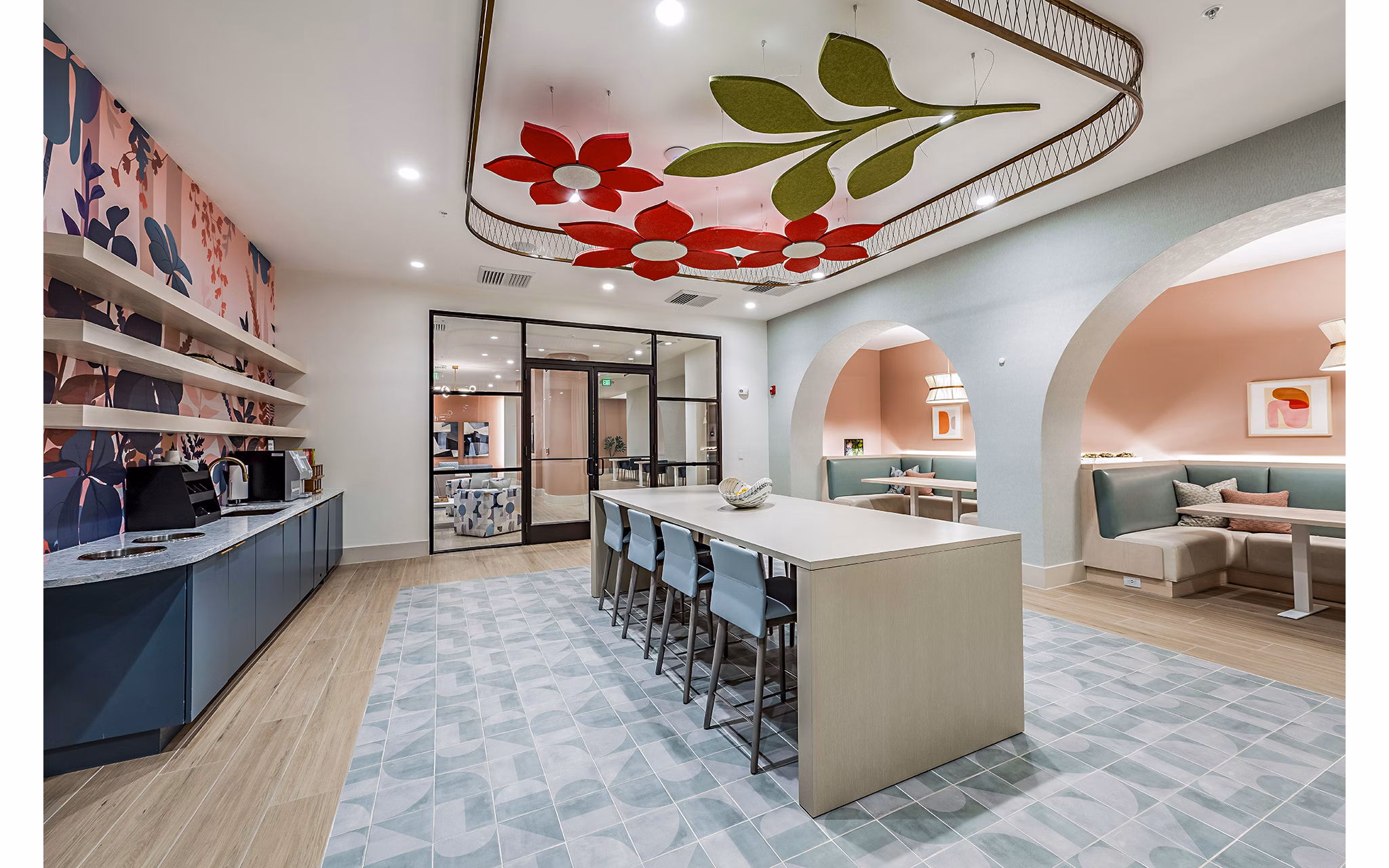 Clubhouse featuring modern design and open seating areas at Presidium Regal Apartments