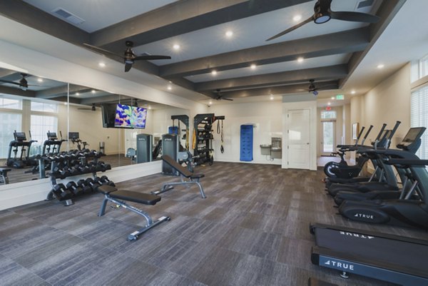 Riverwood Apartments: Modern fitness center with state-of-the-art equipment and spacious layout for an enhanced workout experience