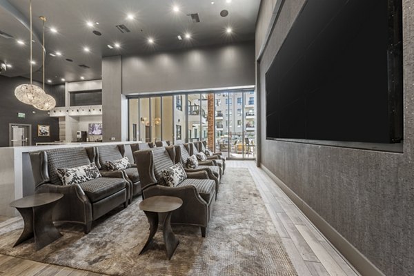 Theater featuring plush seating and advanced sound system at The Griffin Apartments