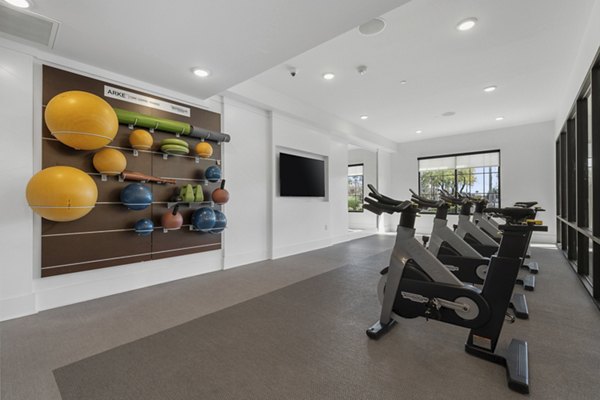 yoga/spin studio at The Griffin Apartments