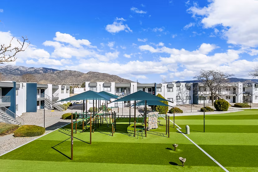 Family-friendly playground at Tesota Four Hills Apartments