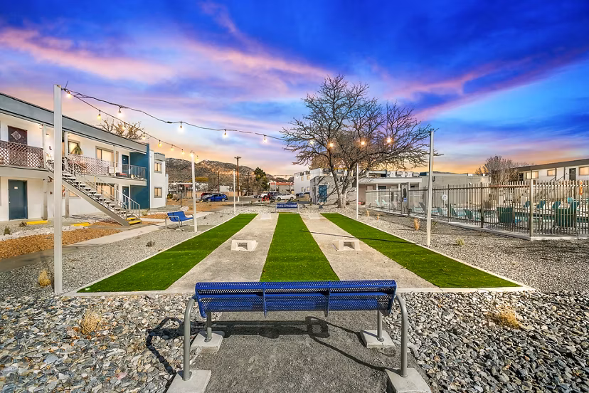 Recreational area with outdoor seating at Tesota Four Hills Apartments