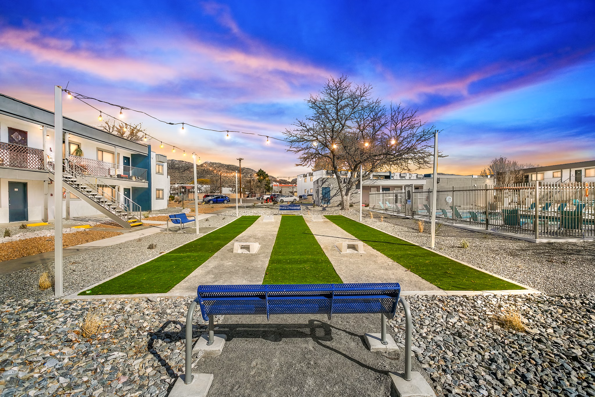 Recreational area with outdoor seating at Tesota Four Hills Apartments