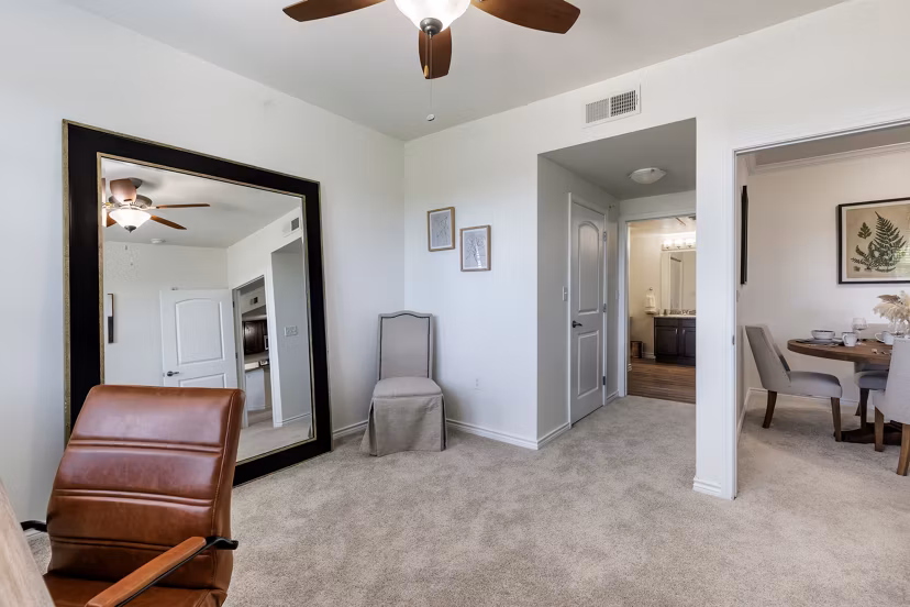 Modern bedroom with stylish decor in Aviva Fort Worth Apartments, luxury living with premium finishes and ample natural light
