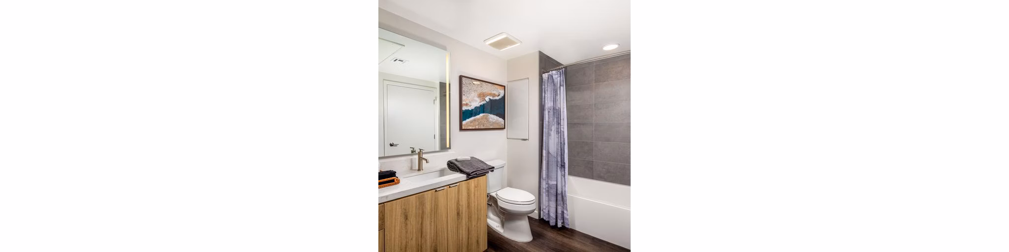 Modern bathroom featuring sleek design elements in Paloma Apartments luxury complex