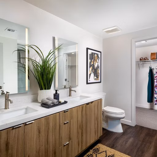 Bathroom featuring modern fixtures and sleek design at Paloma Apartments