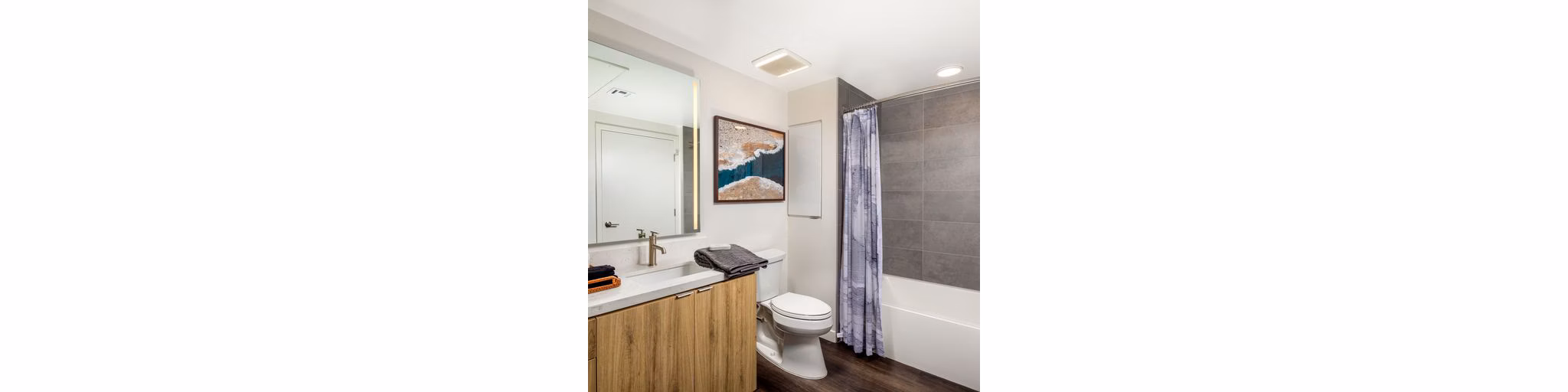 Modern bathroom featuring sleek fixtures and elegant design at Paloma Apartments