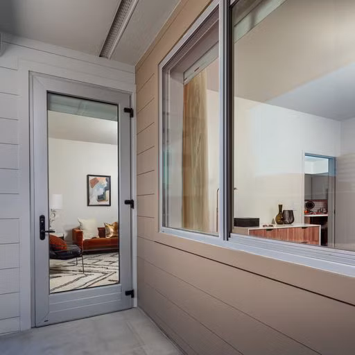 Spacious patio with outdoor seating at Paloma Apartments, a luxury Greystar community