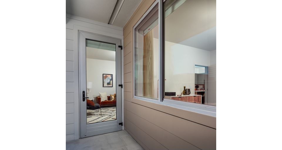 Spacious patio with outdoor seating at Paloma Apartments, a luxury Greystar community