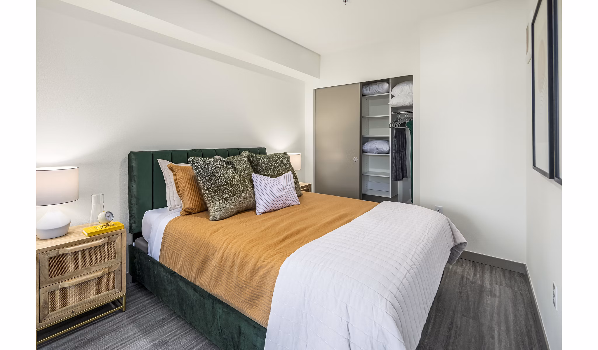 Modern bedroom with elegant furnishings at Broadstone Strata Apartments