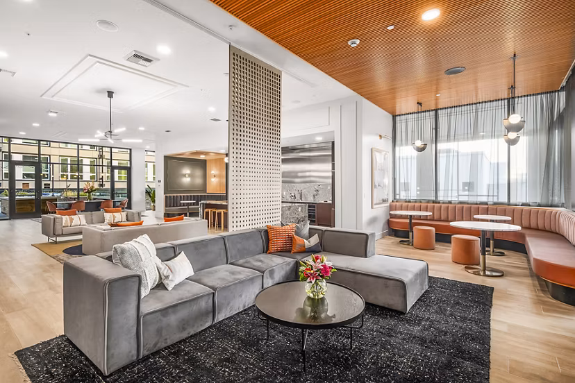 Elegant clubhouse with modern furnishings at Broadstone Strata Apartments