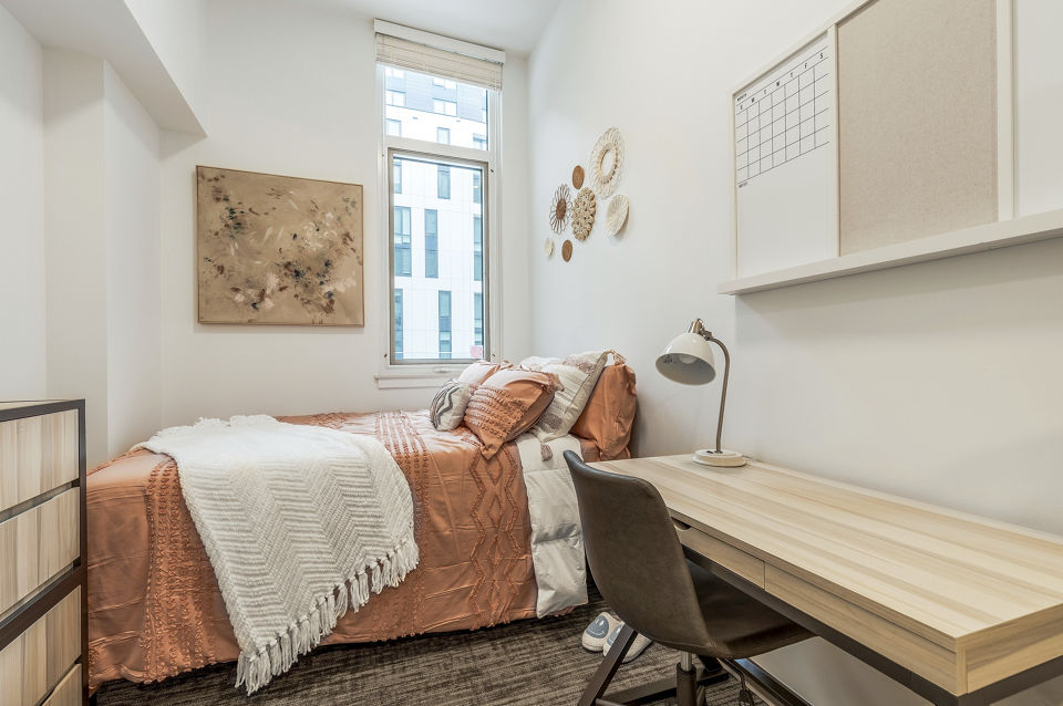 bedroom/home office at Union on Knox Apartments