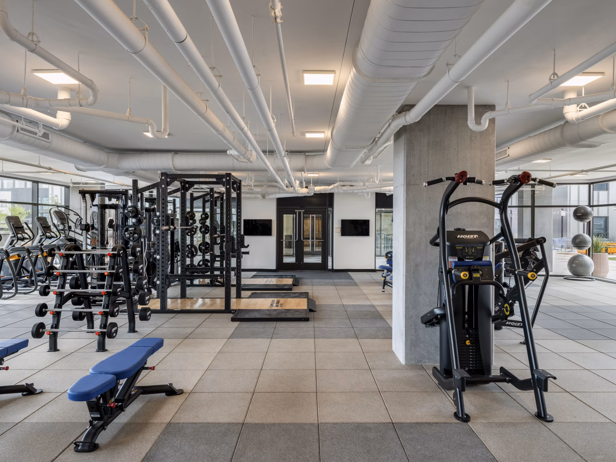 fitness center at Union on 24th Apartments