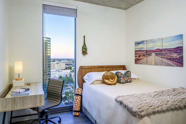 bedroom at Union on San Antonio Apartments