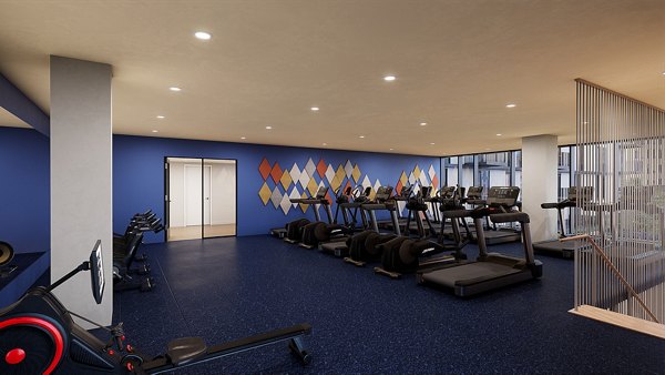 fitness center at Union on San Antonio Apartments