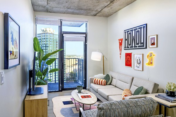 living room at Union on San Antonio Apartments
