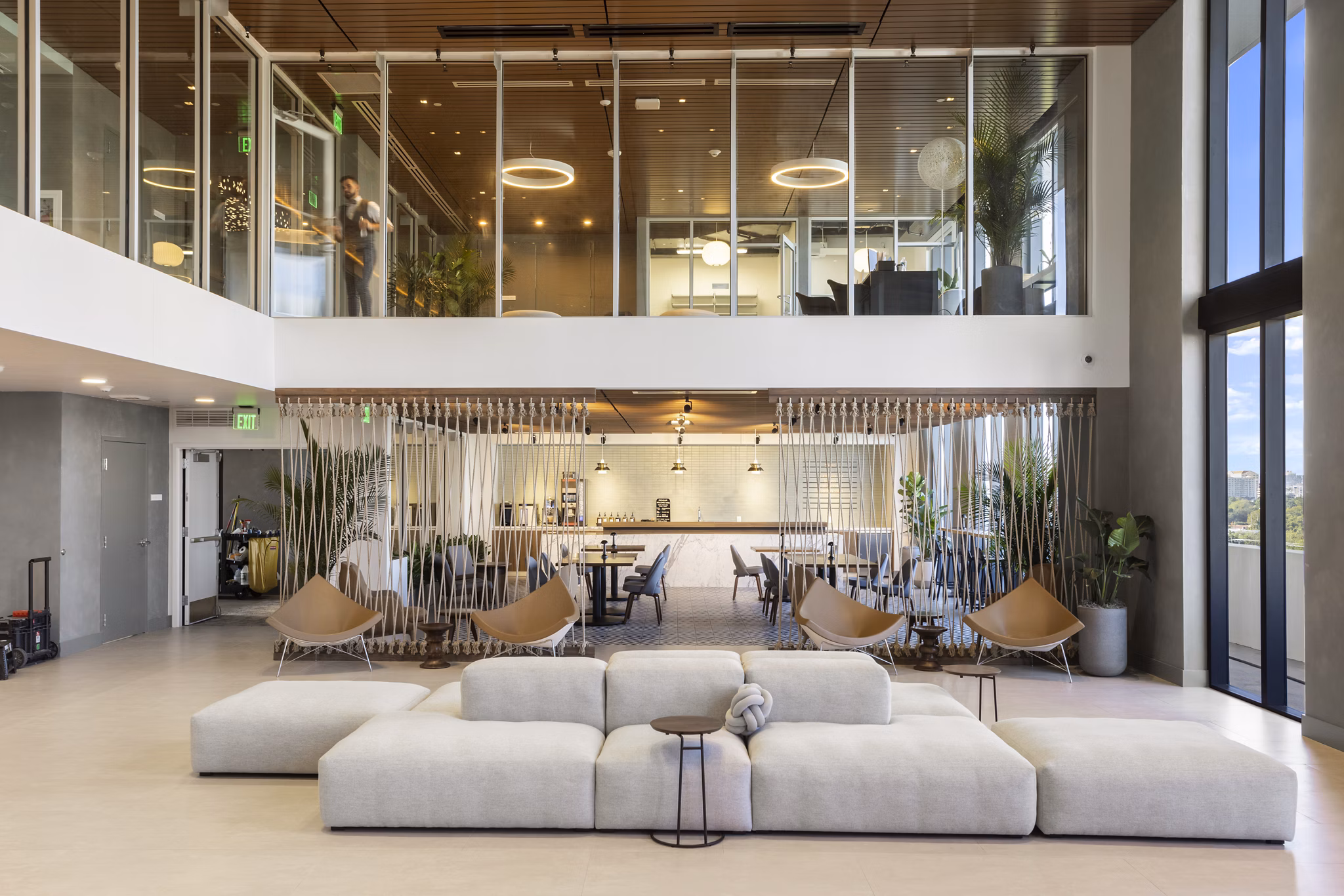 Clubhouse with modern design elements at Grove Central Residences Apartments