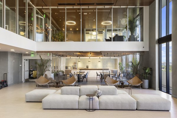 Clubhouse with modern design elements at Grove Central Residences Apartments