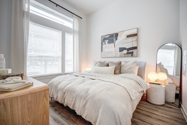 Modern bedroom with stylish decor at Prospect Apartments