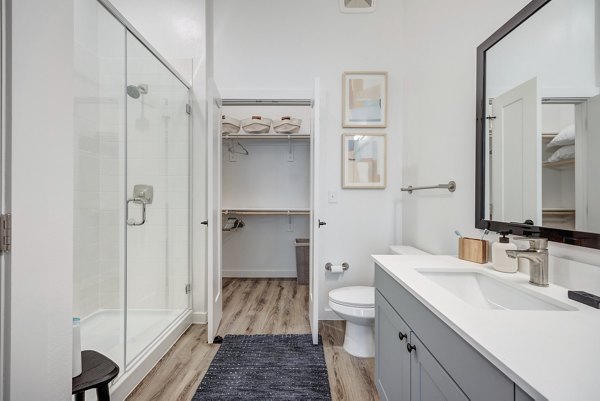 Modern bathroom with sleek fixtures at Prospect Apartments