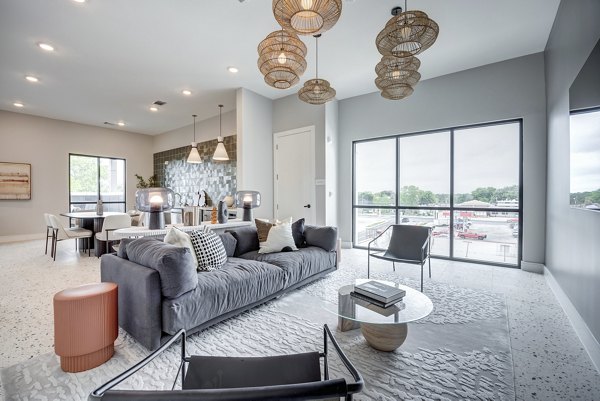 Clubhouse featuring modern design and spacious seating at Prospect Apartments luxury community