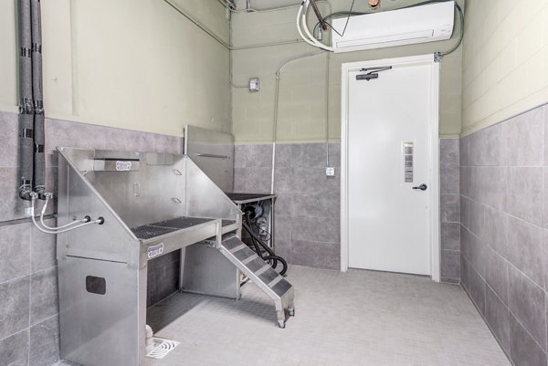 Modern dog wash station at Prospect Apartments: Pet-friendly amenity for luxury living