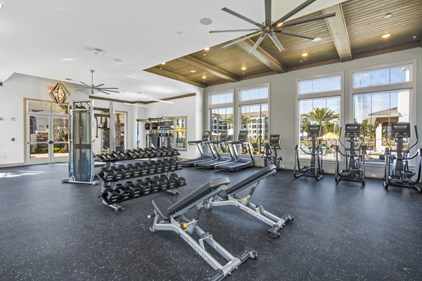 State-of-the-art fitness center with modern equipment at Sanctuary at Daytona Apartments