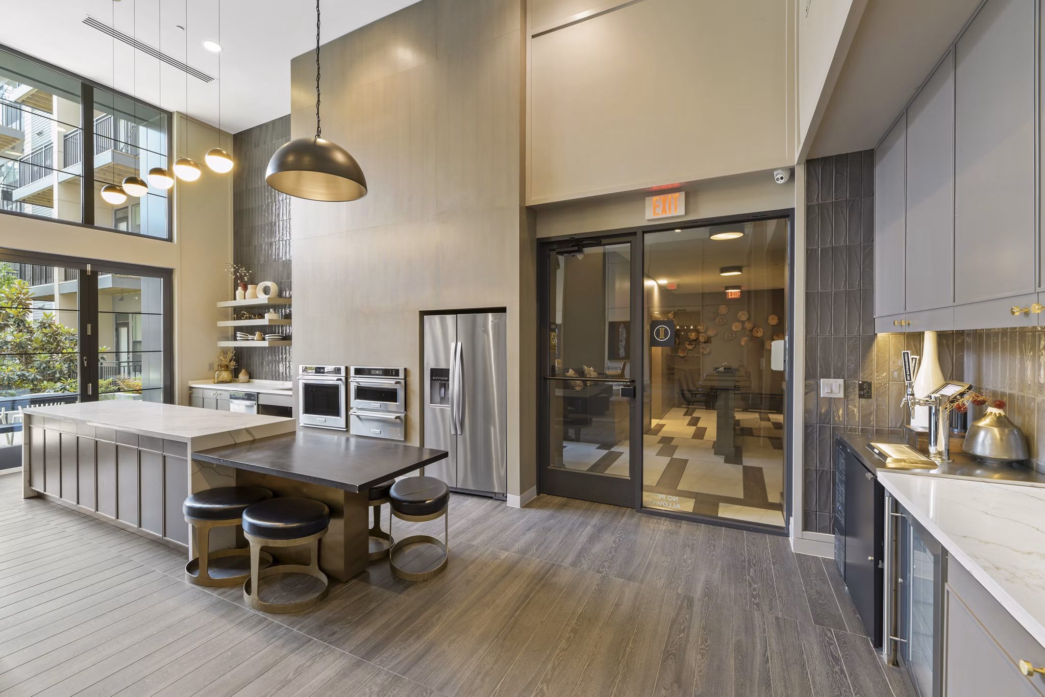 Clubhouse with modern amenities at The Ian Apartments, a Greystar luxury property
