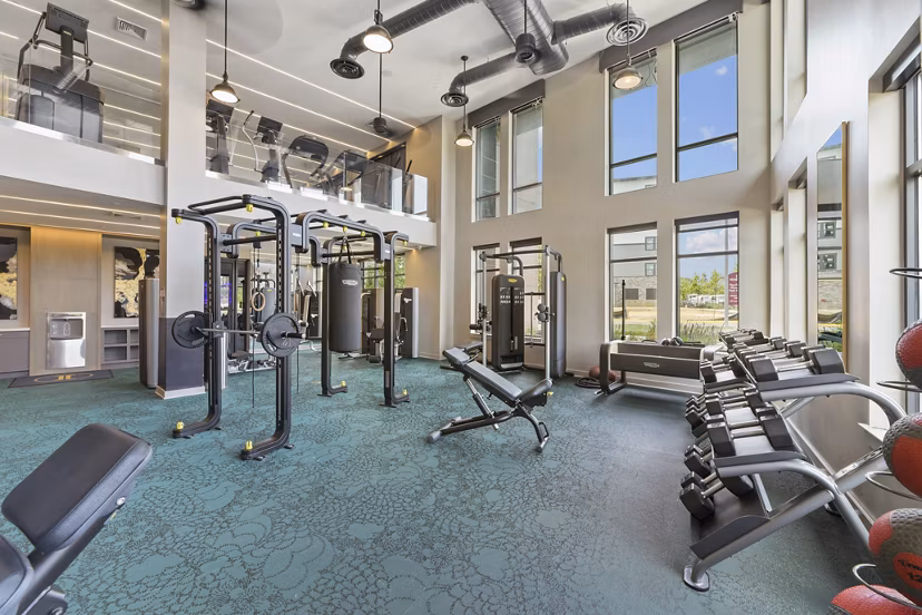 Fitness center with state-of-the-art equipment at The Ian Apartments