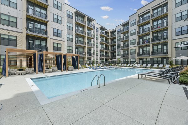 Luxury pool at The Ian Apartments offering relaxing outdoor amenities in a vibrant community