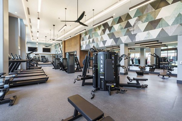 fitness center at One Adrian Apartments