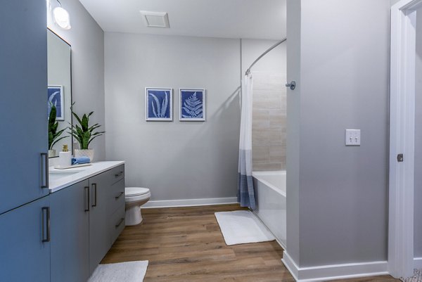 bathroom at Alexan Mill District Apartments