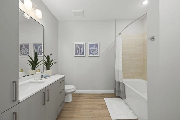 bathroom at Alexan Mill District Apartments 
