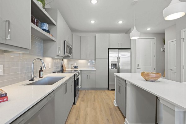 kitchen at Alexan Mill District Apartments