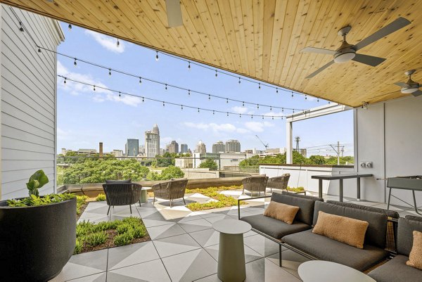 patio at Alexan Mill District Apartments 