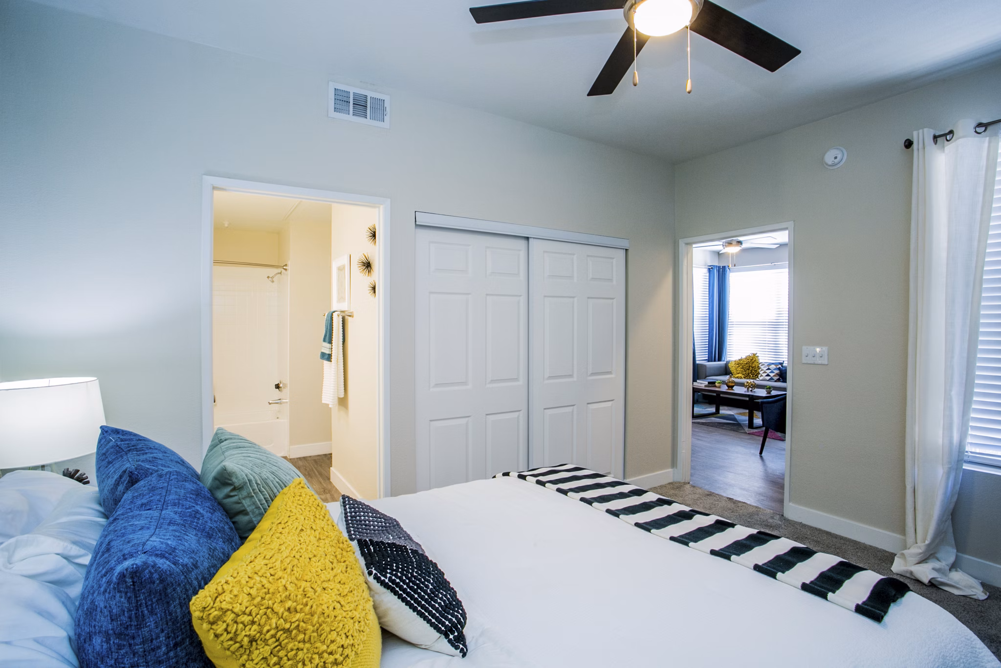 bedroom at The Layne at Peccole Ranch Apartments 