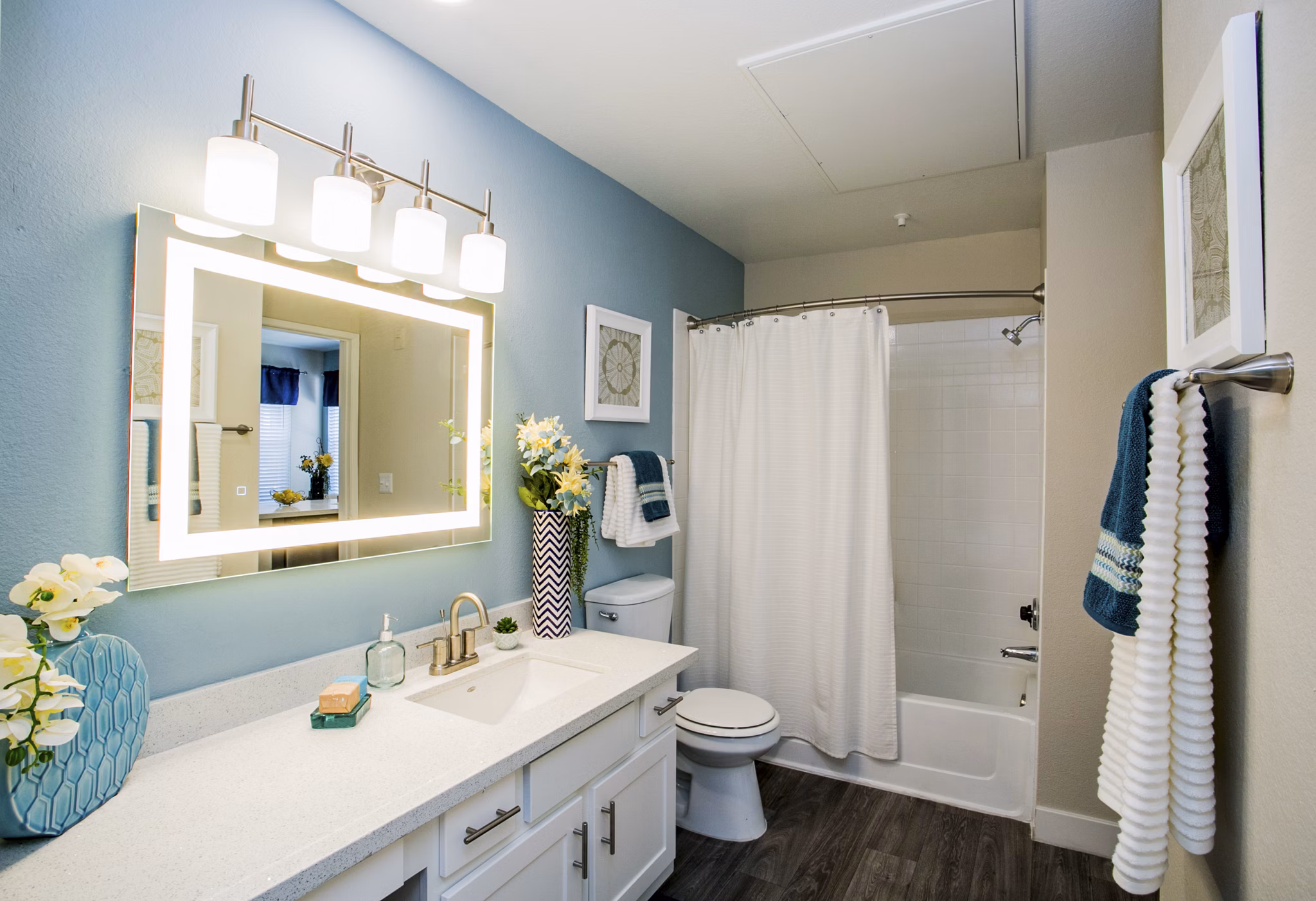 bathroom at The Layne at Peccole Ranch Apartments 