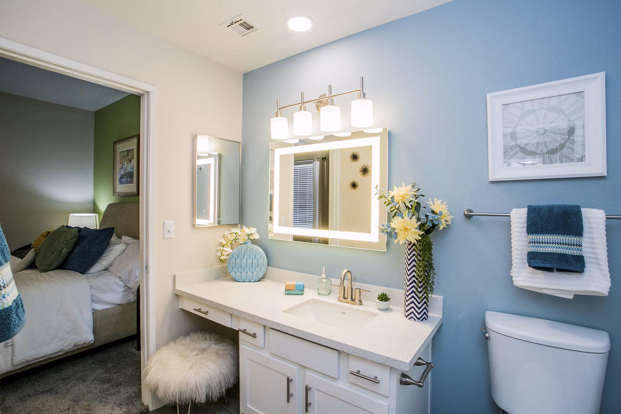 bathroom at The Layne at Peccole Ranch Apartments 