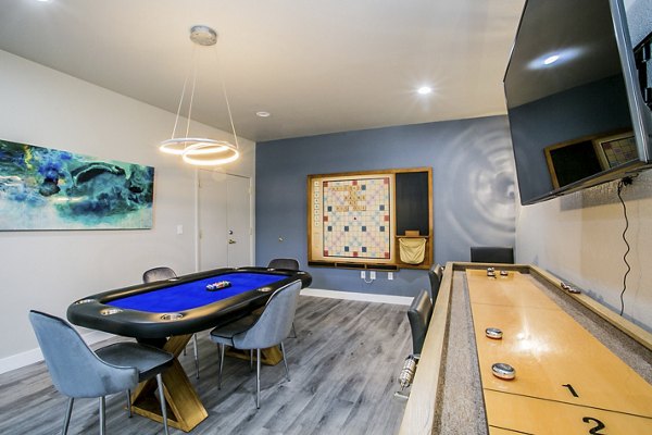 game room at The Layne at Peccole Ranch Apartments