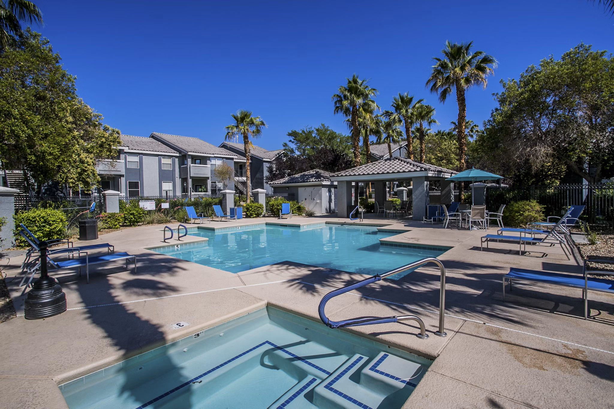 pool at The Layne at Peccole Ranch Apartments 
