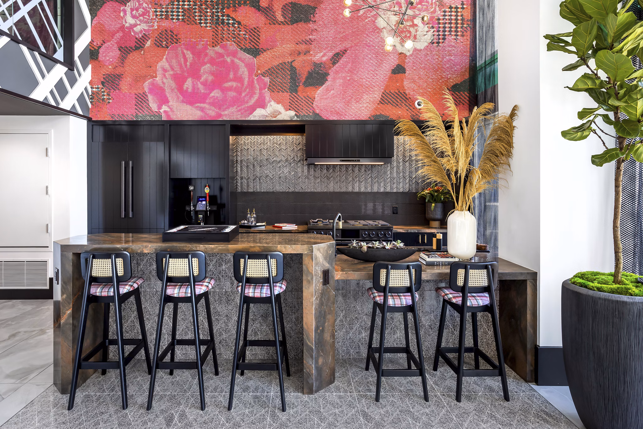 Clubhouse with modern design and seating areas at Broadstone Edition Apartments