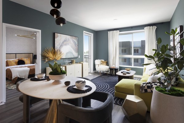 Dining area with modern decor at Broadstone Edition Apartments
